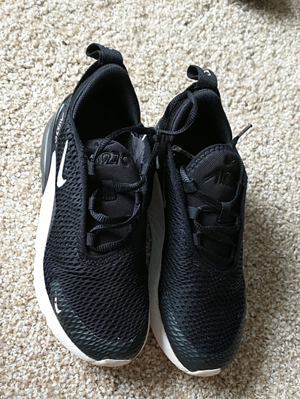 Nike Kids Black and White Air Max-Style Mesh Sneakers